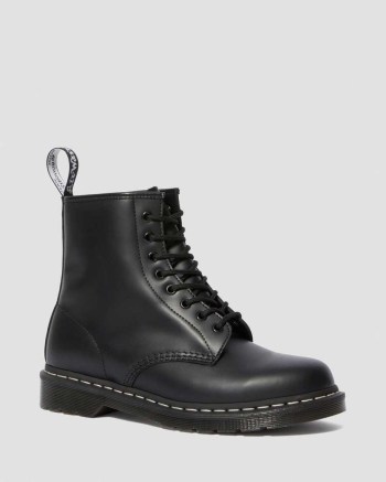 Dr Martens 1460 Contrast Stitch Smooth Kožené Čižmy Damske Čierne | 2630-PTXOA